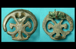 Brooch, Openwork Plate, Heart and Peltas, ca. 2nd into early 3rd Cent. AD
